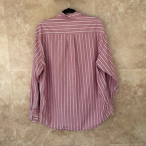 Tommy Bahama Stripped Cotton Shirt Button Down Size L Long Sleeve Red White - Picture 4 of 10